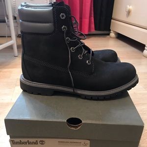 Black And Grey Timberland Boots